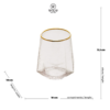 Conjunto 2  Copos Baixo de Cristal c/ borda dourada 550ML - Image 4