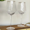Conjunto 2 Taças de Cristal p/ Vinho c/ borda dourada 600ML